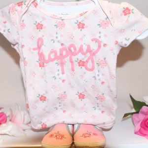 Floral Boho onesie with matching shoes!